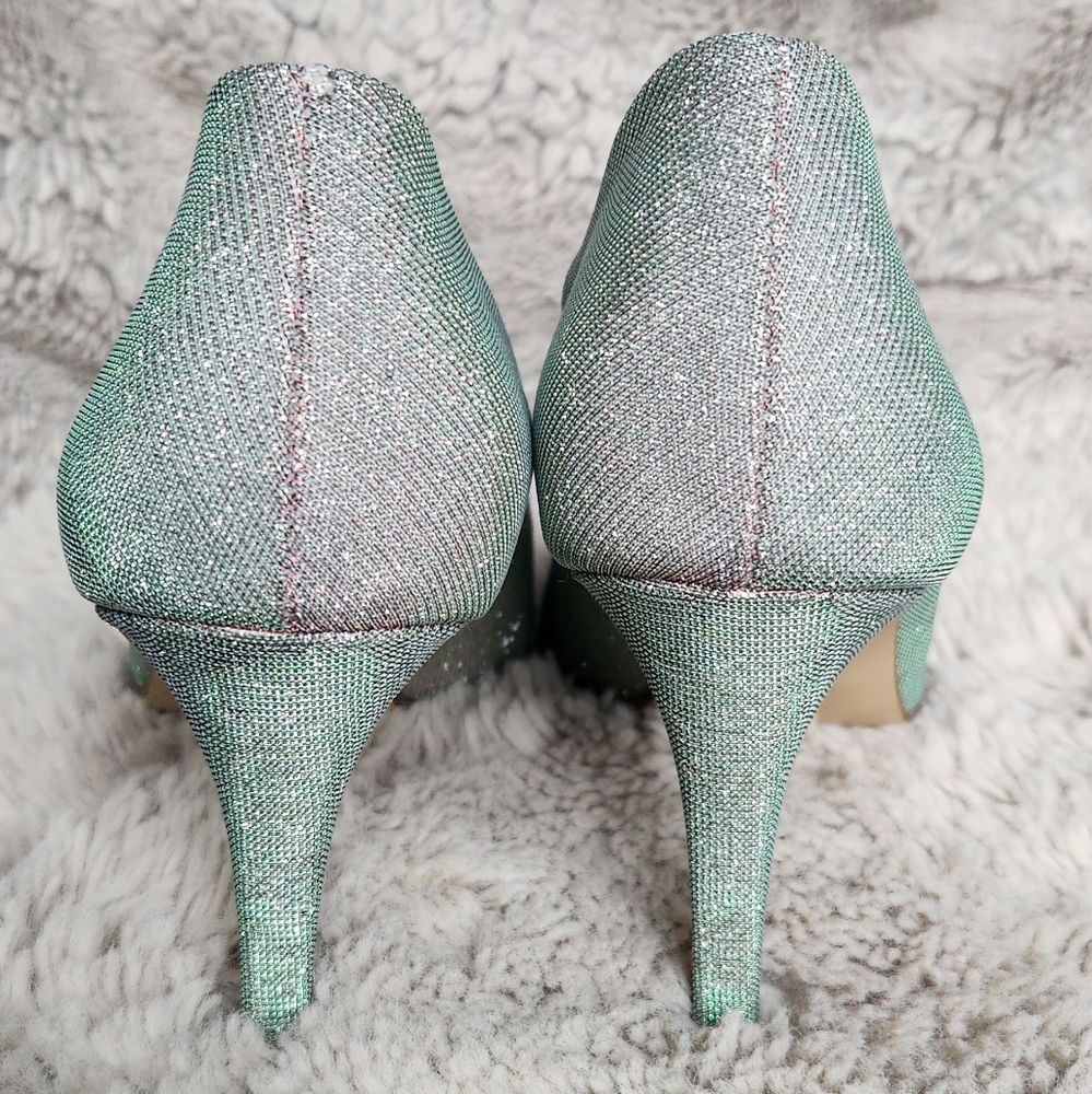 Paul Green Designer Iridescent Silver Heels - uk Size 6.5, us size 9 Worn 1 Time - Picture 5 of 13